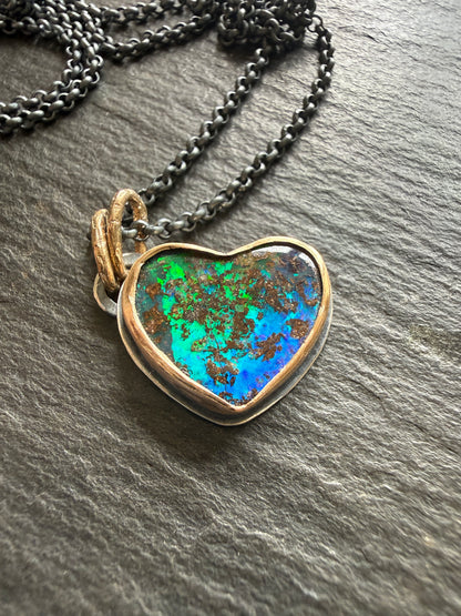 Green and Blue Opal Pendant