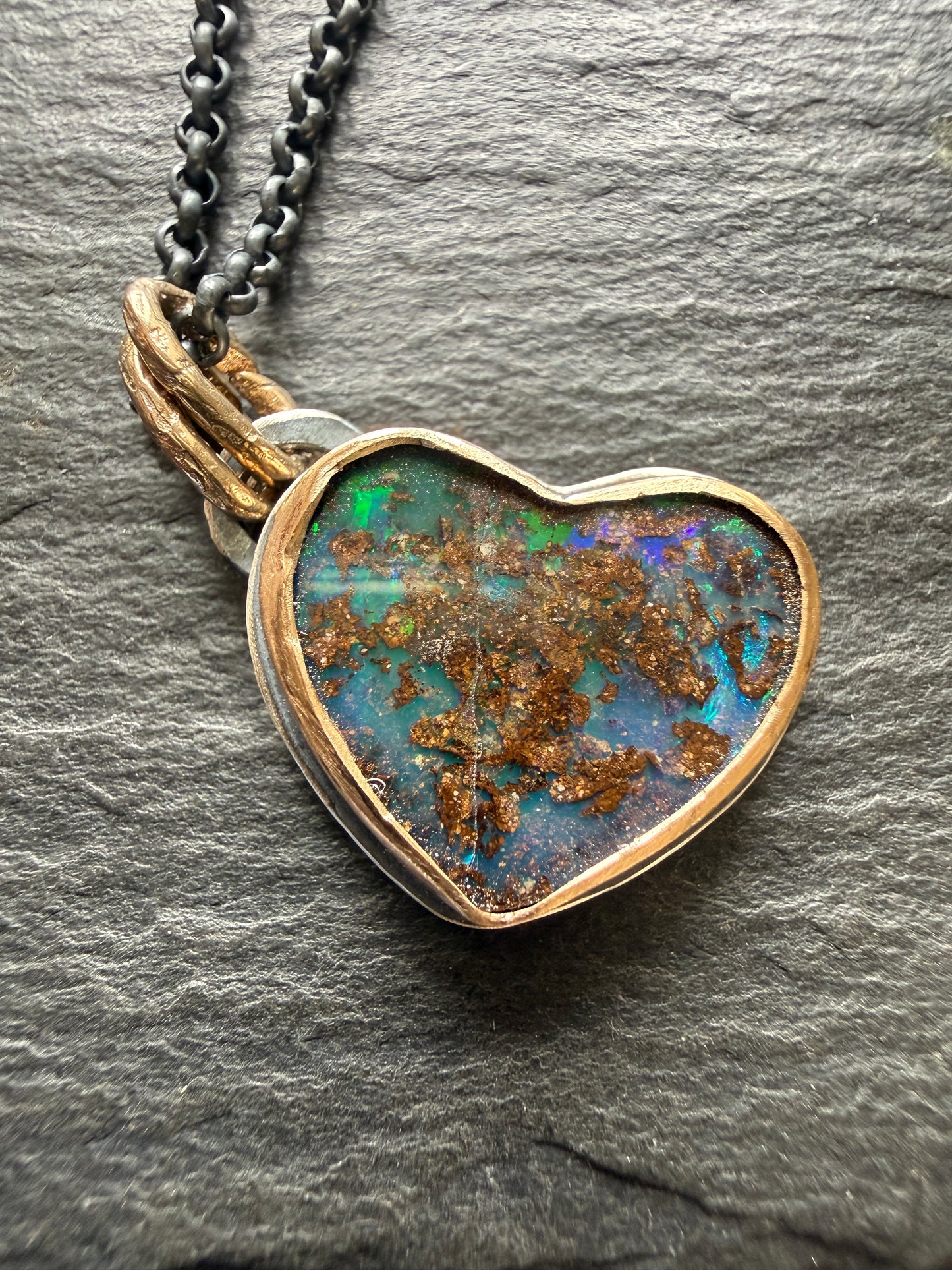 Green and Blue Opal Pendant