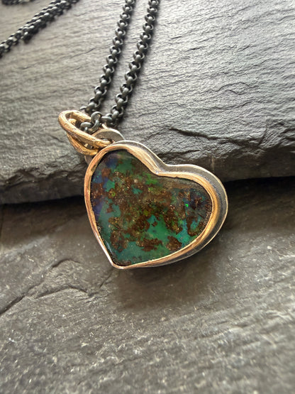 Green and Blue Opal Pendant