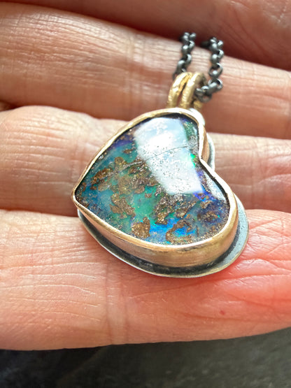 Green and Blue Opal Pendant