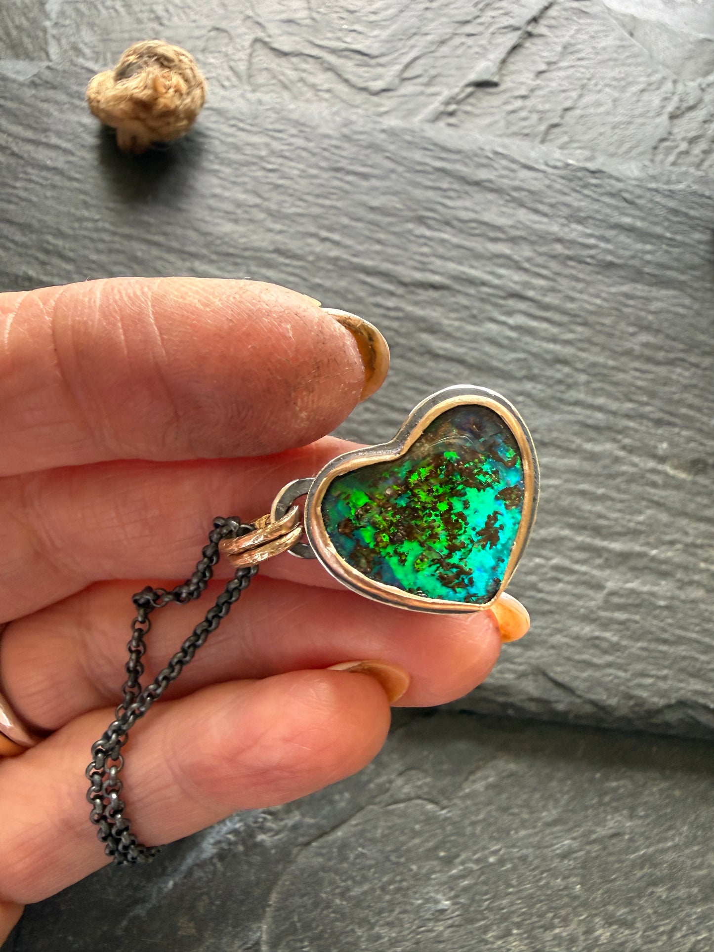 Green and Blue Opal Pendant