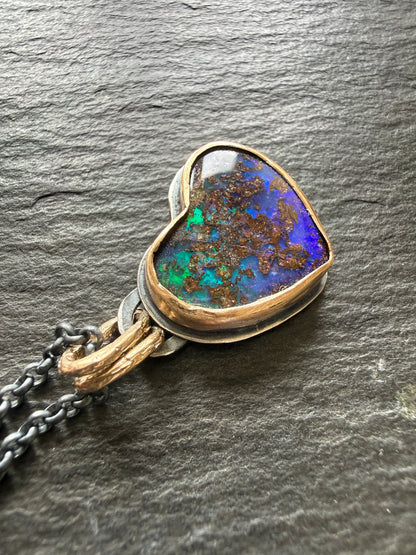 Green and Blue Opal Pendant