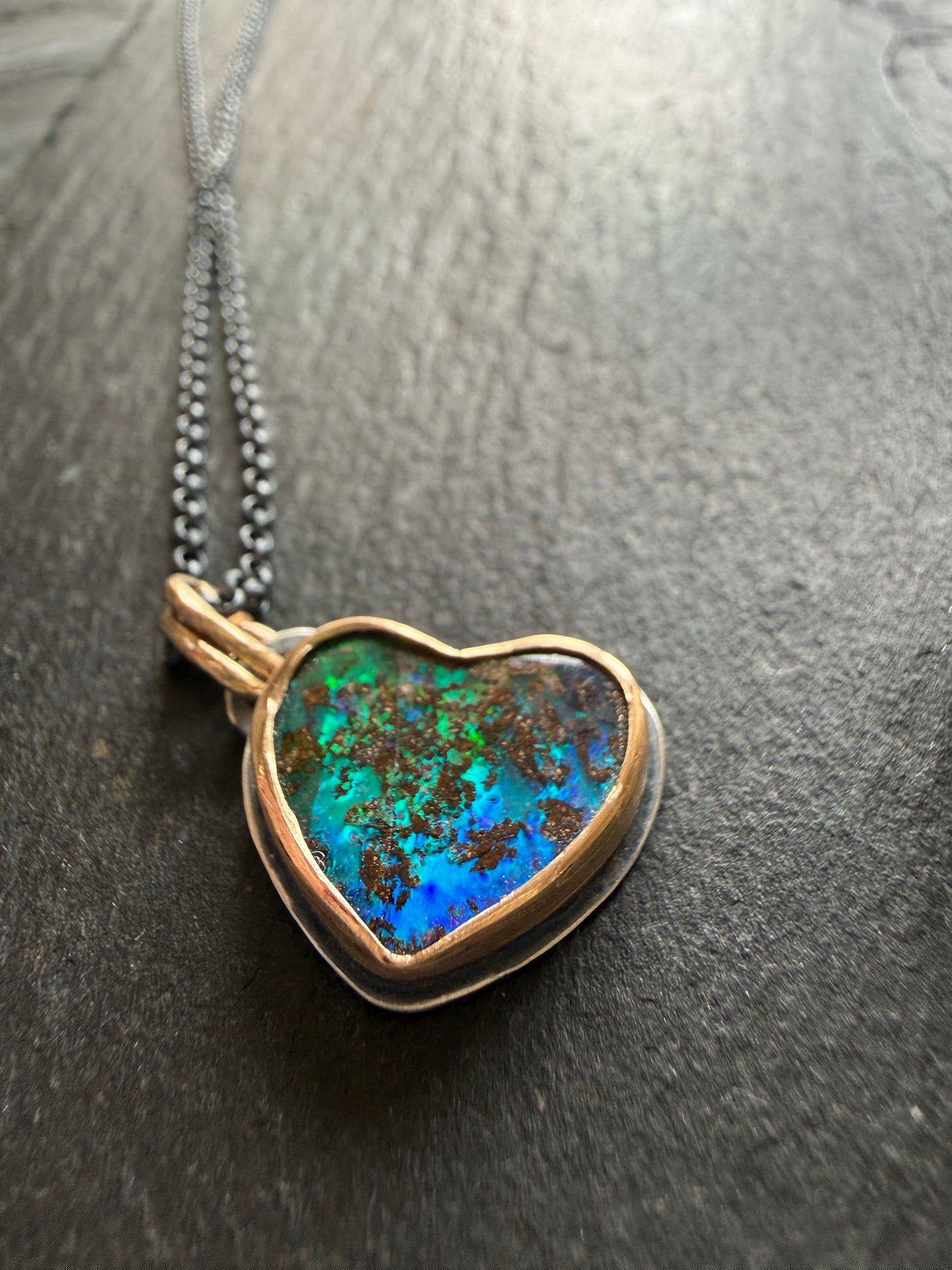 Green and Blue Opal Pendant