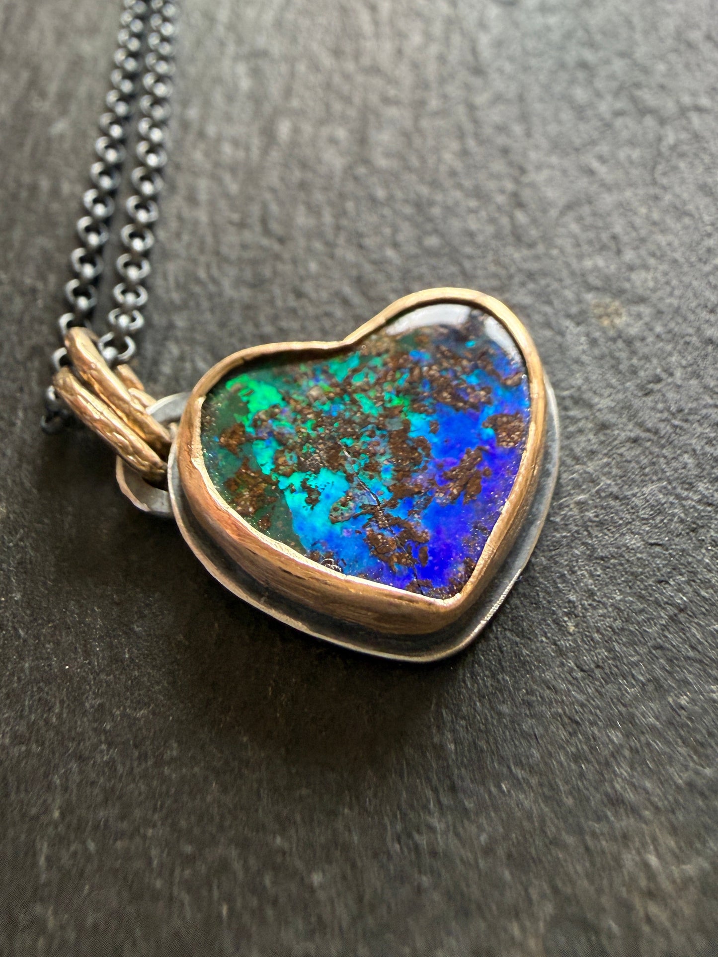 Green and Blue Opal Pendant