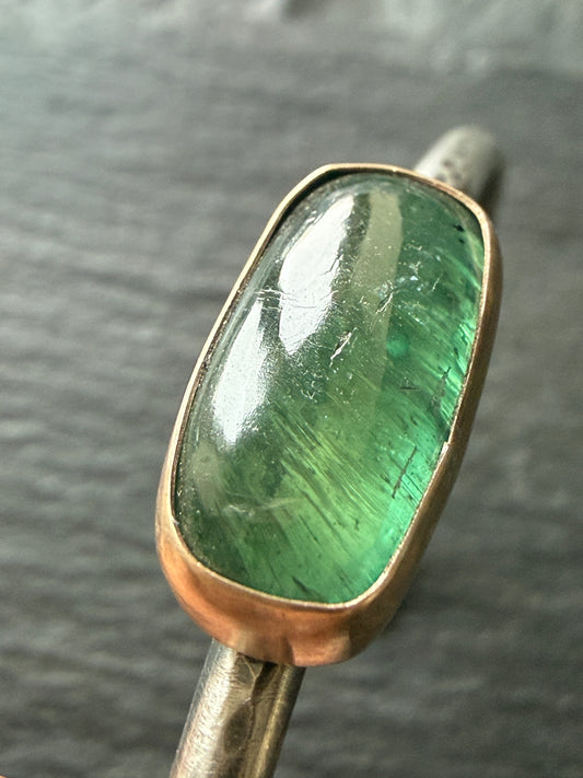 RESERVED - Emerald Kyanite Cuff Bangle