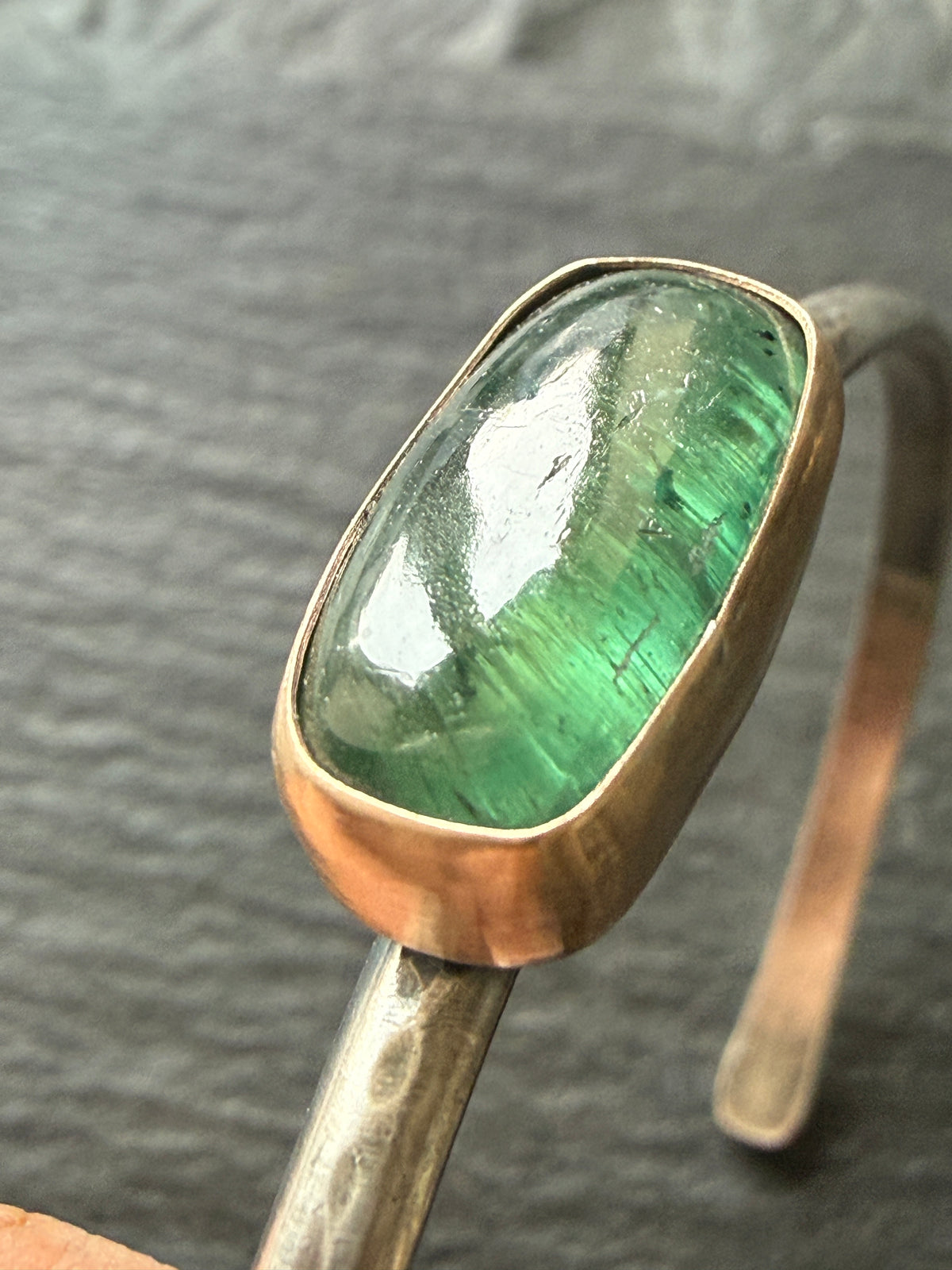 RESERVED - Emerald Kyanite Cuff Bangle
