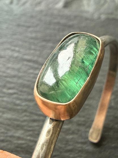 RESERVED - Emerald Kyanite Cuff Bangle
