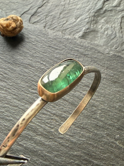 RESERVED - Emerald Kyanite Cuff Bangle