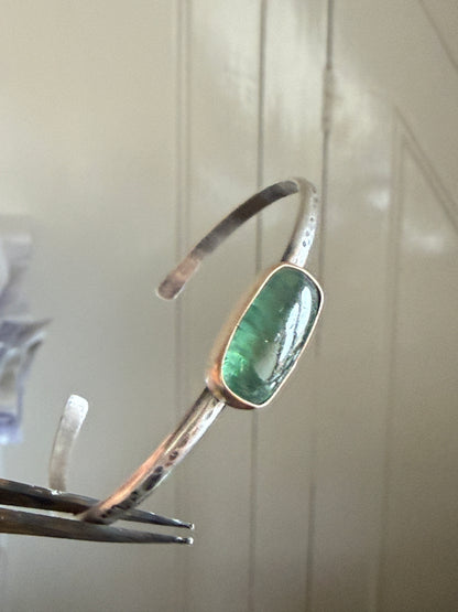 RESERVED - Emerald Kyanite Cuff Bangle