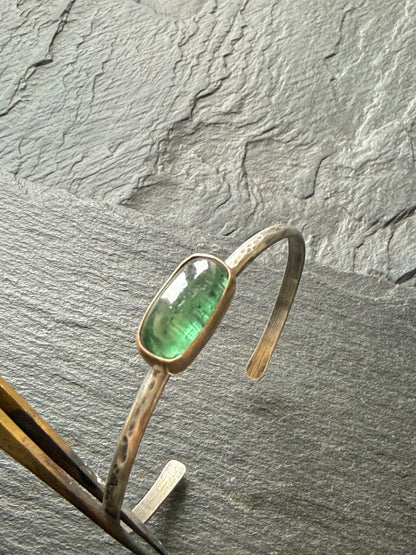 RESERVED - Emerald Kyanite Cuff Bangle