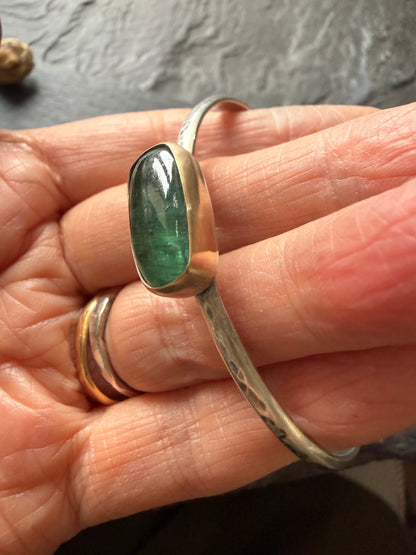 RESERVED - Emerald Kyanite Cuff Bangle