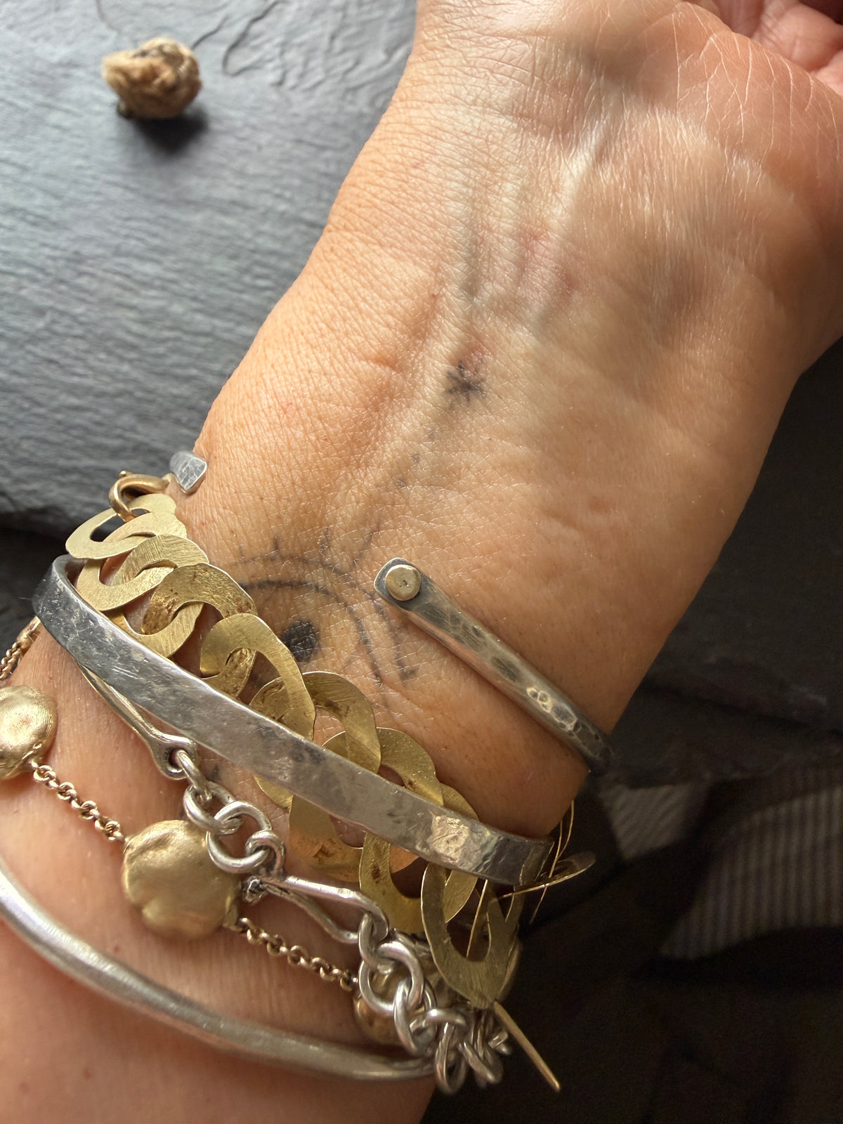 RESERVED - Emerald Kyanite Cuff Bangle