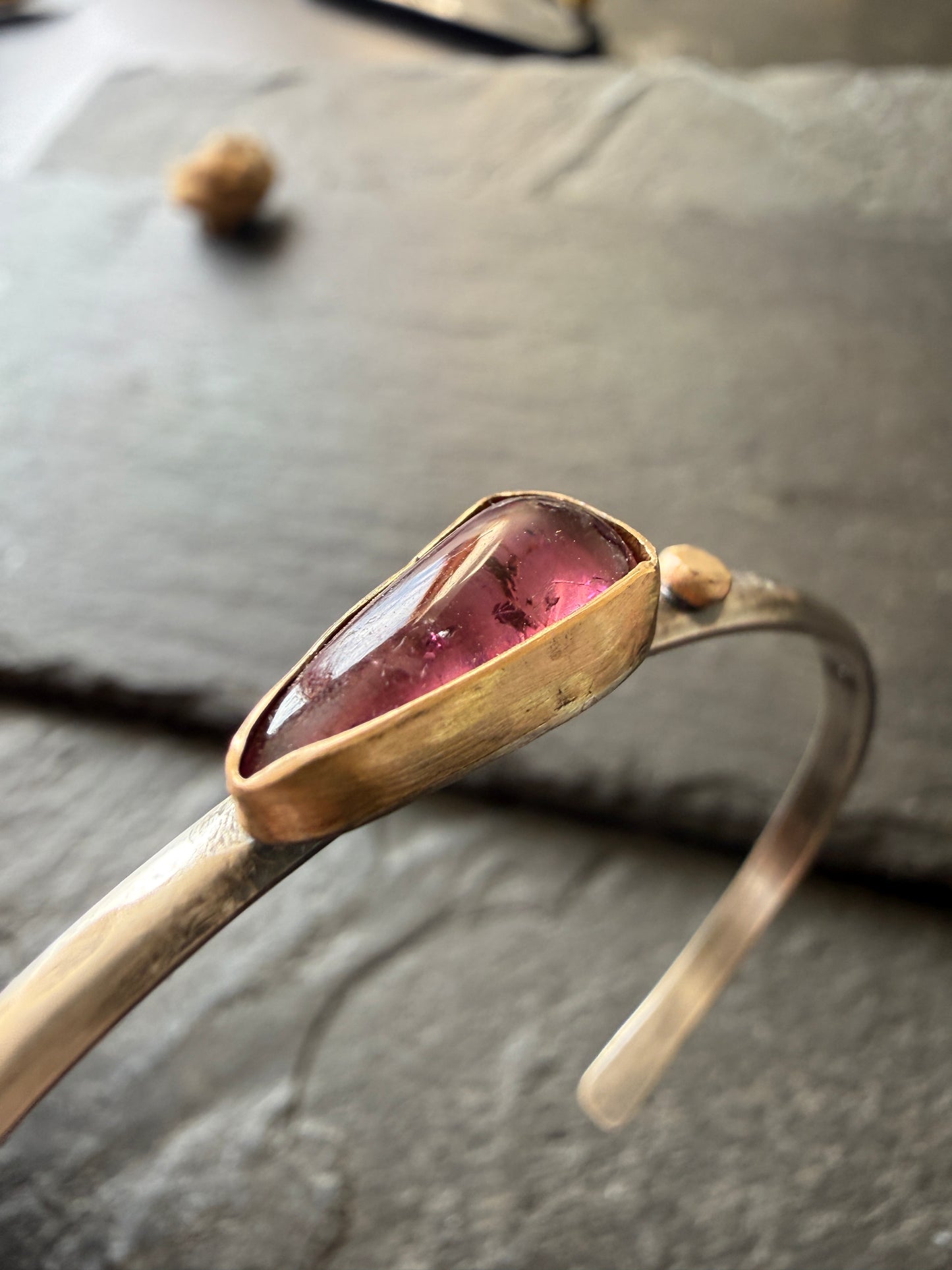 Pink Tourmaline Bangle