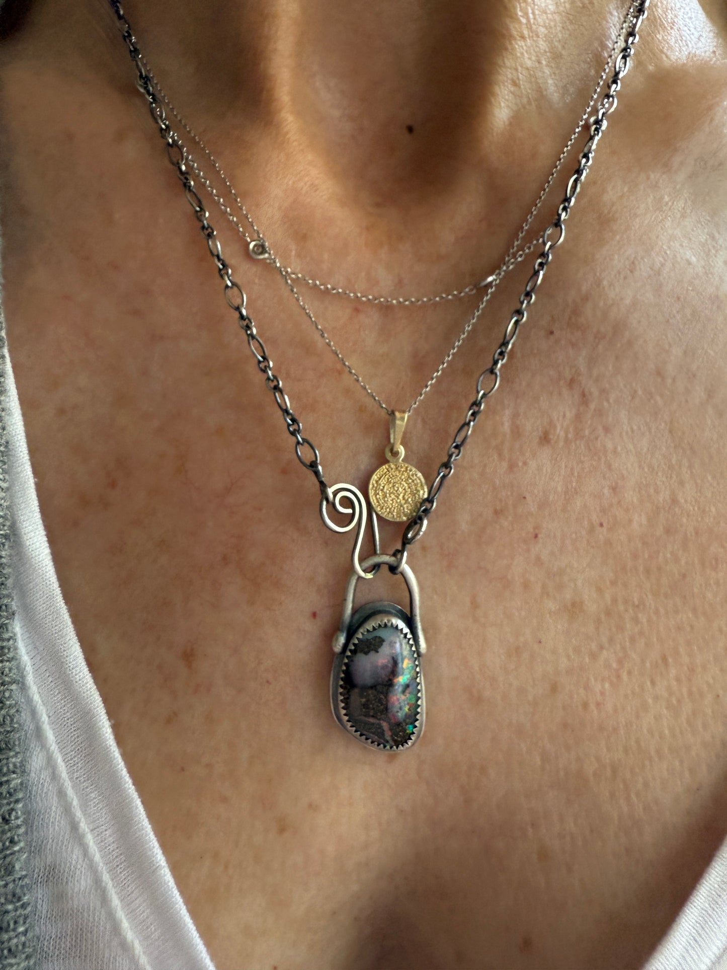 Colourful Opal Pendant