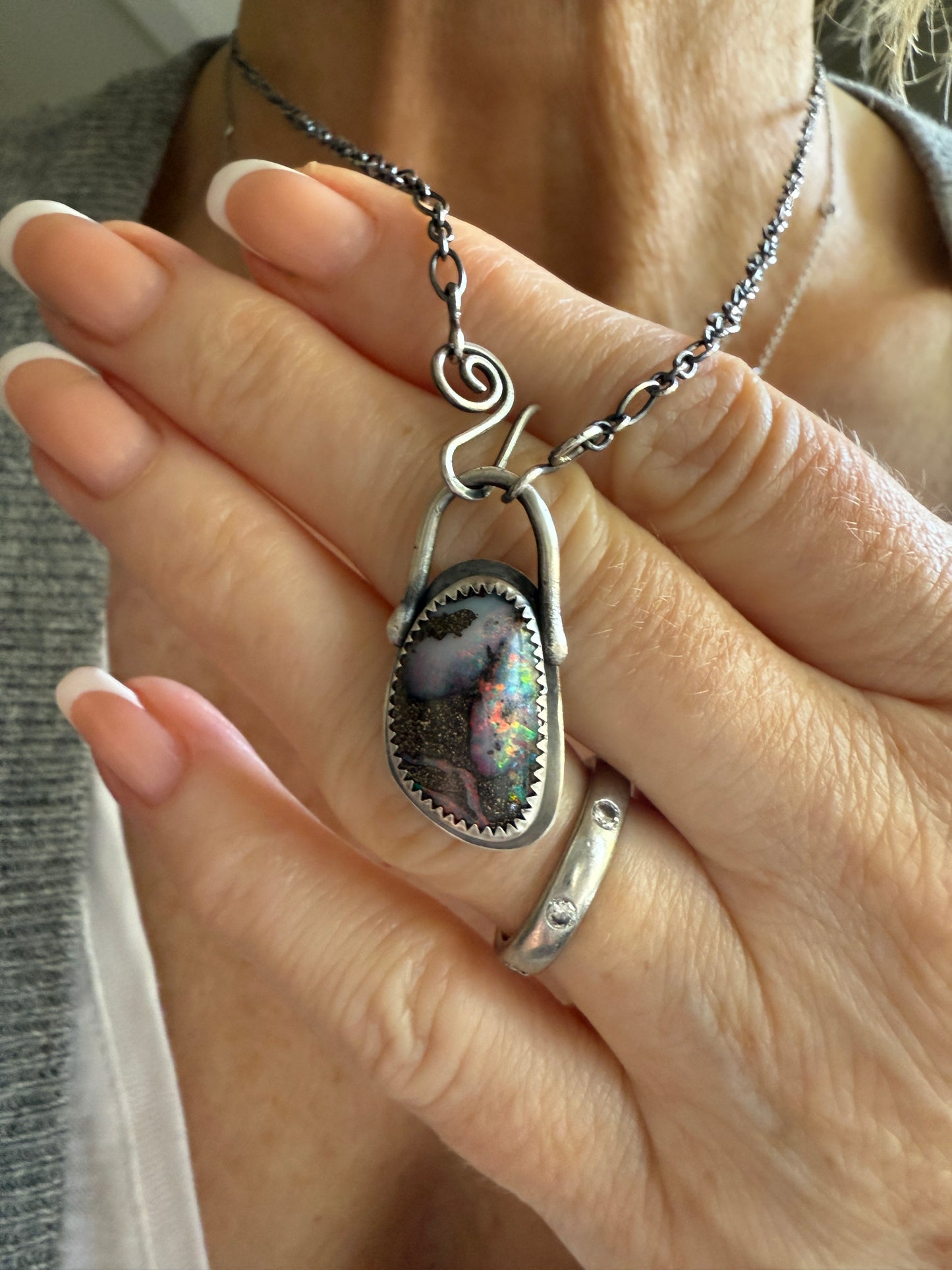 Colourful Opal Pendant