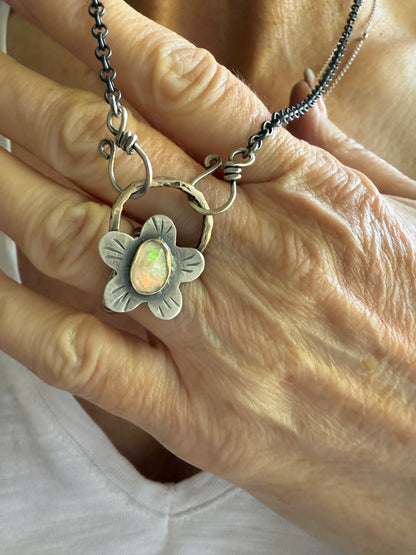 Opal Flower Necklace