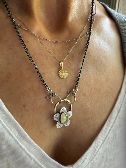 Opal Flower Necklace