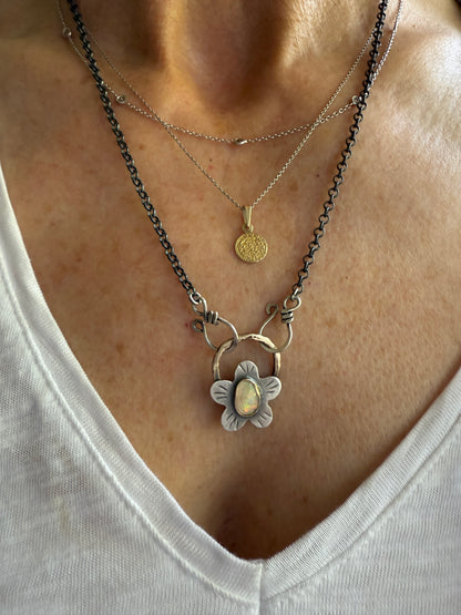Opal Flower Necklace