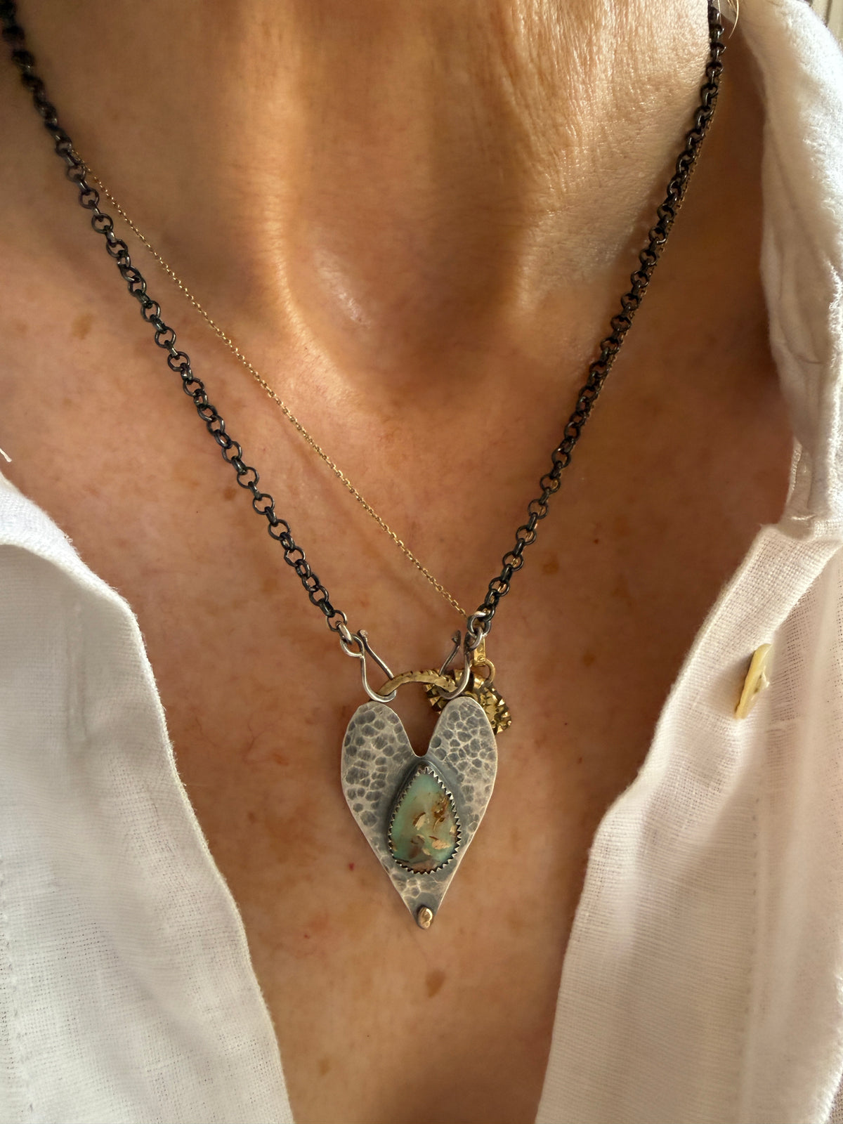 Opal heart pendant