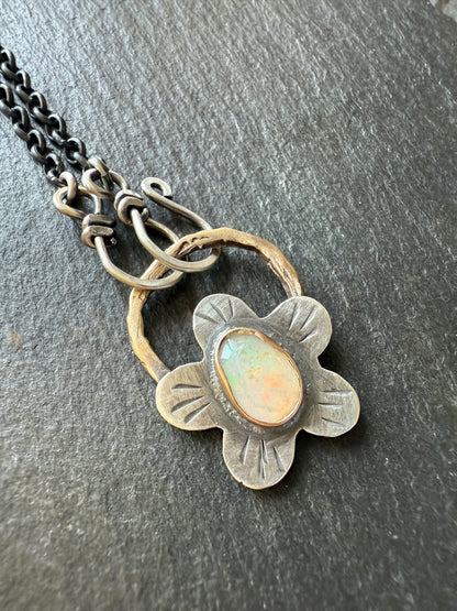 Opal Flower Necklace