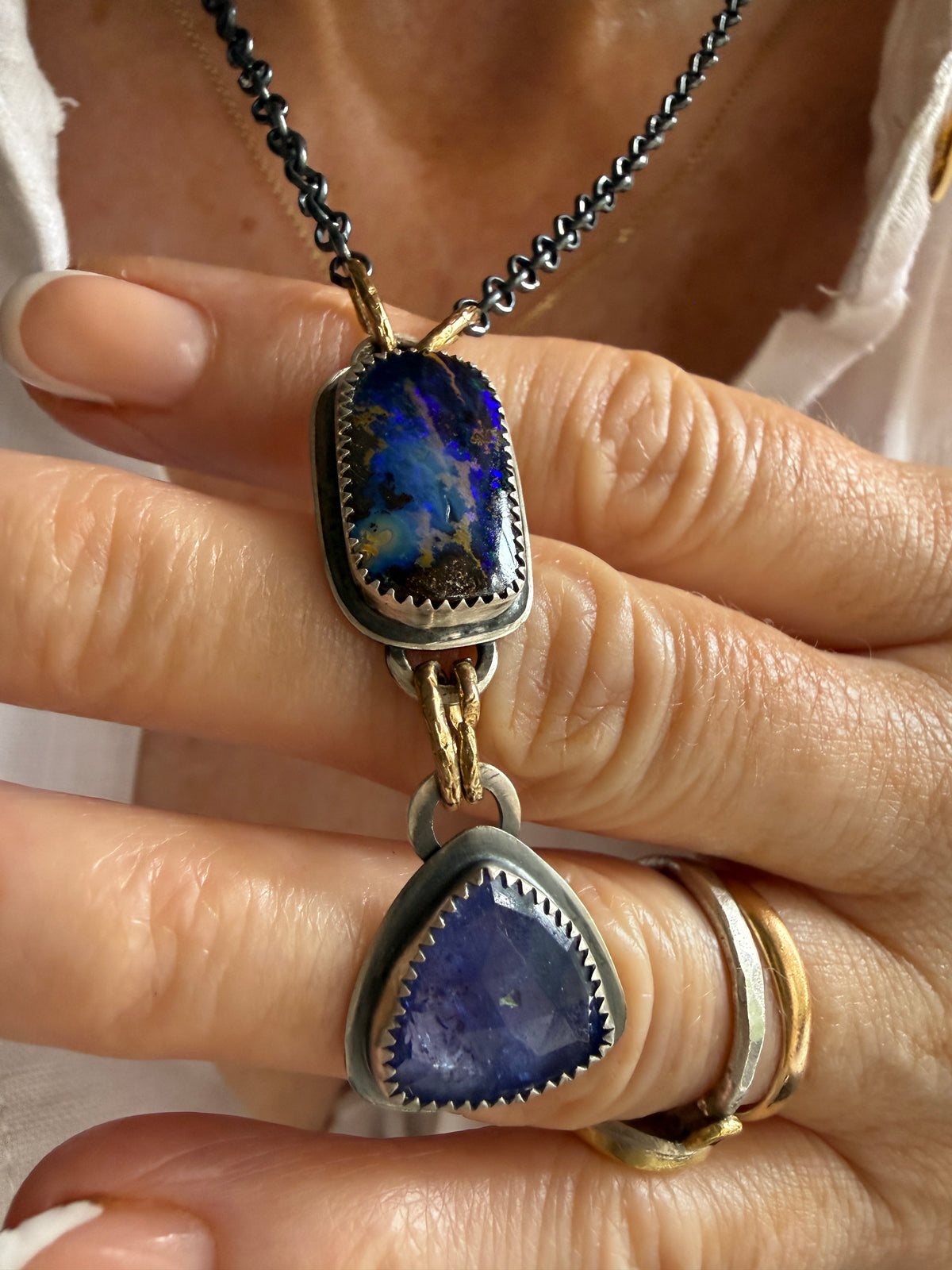 Tanzanite and Opal Necklace