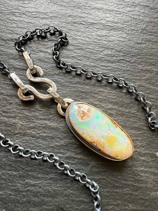 Beautiful Aqua Opal Necklace