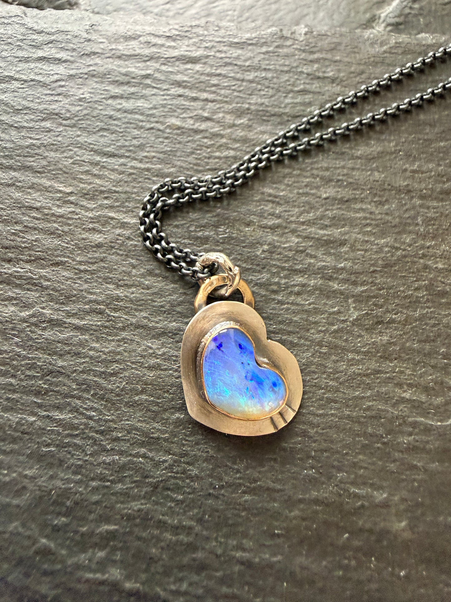 Dainty Purple Heart Opal
