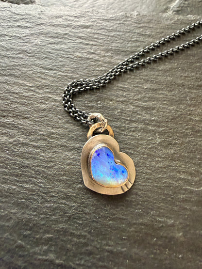 Dainty Purple Heart Opal