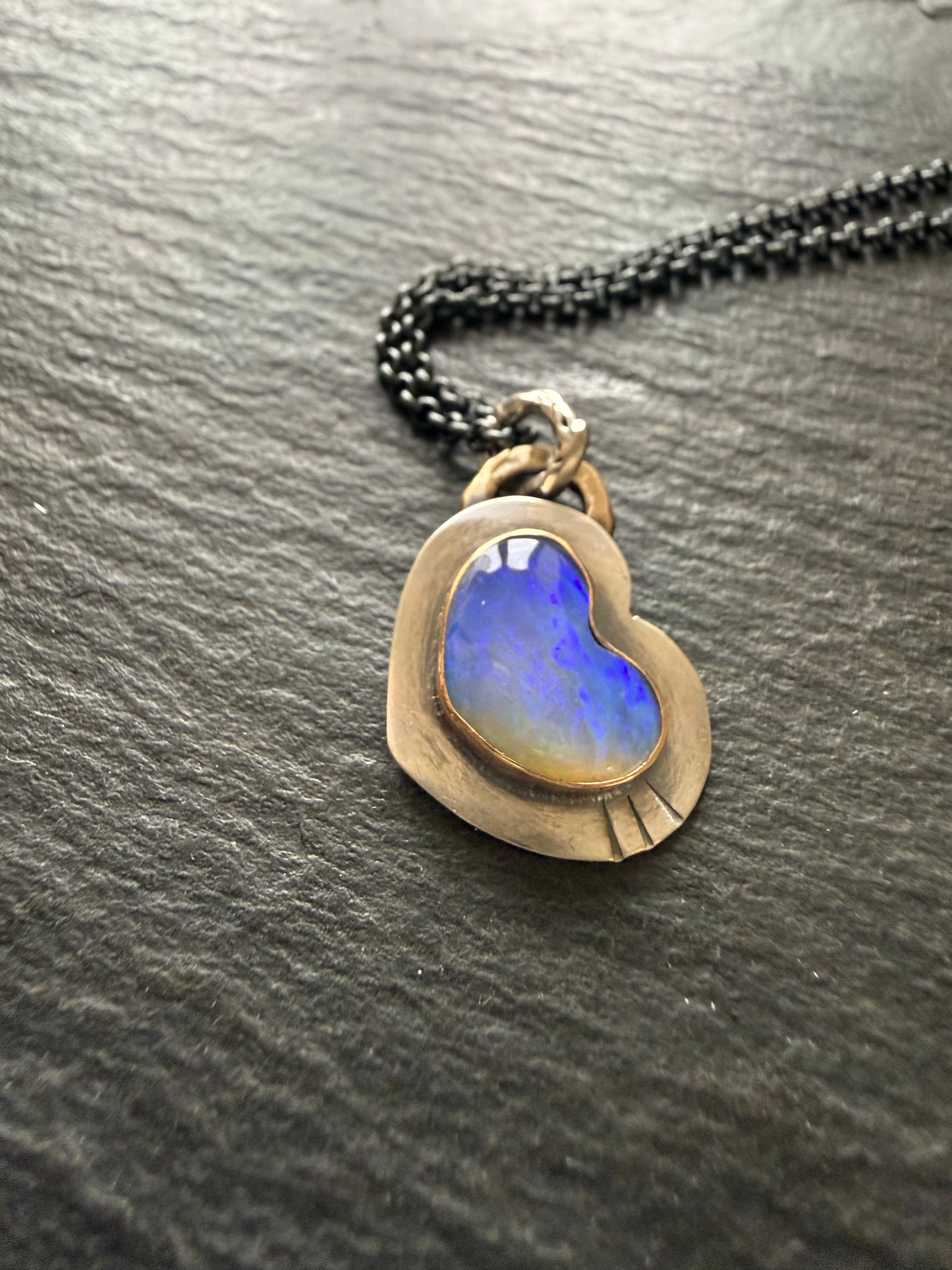 Dainty Purple Heart Opal