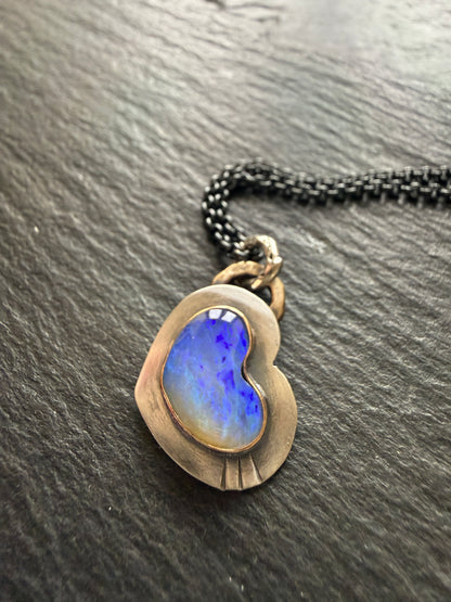Dainty Purple Heart Opal