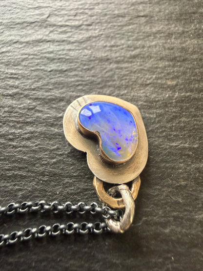 Dainty Purple Heart Opal