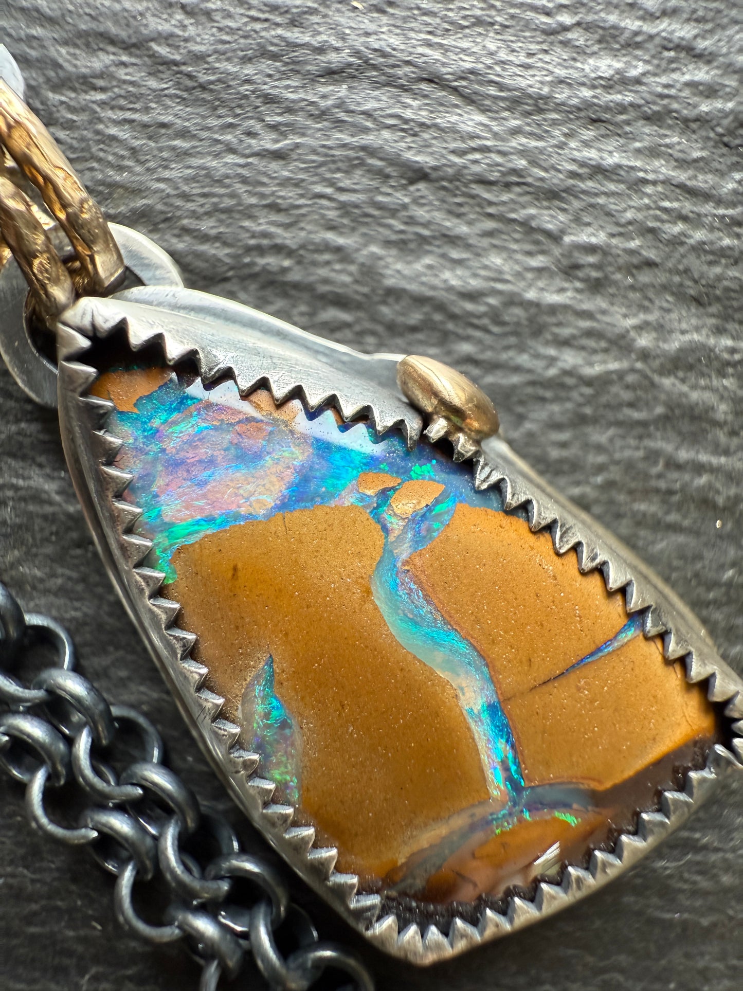 Boulder Opal and Apatite Necklace