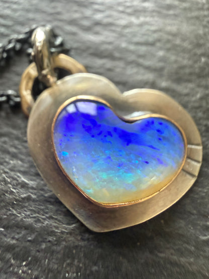 Dainty Purple Heart Opal