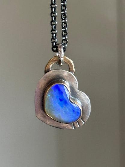 Dainty Purple Heart Opal
