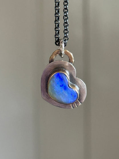 Dainty Purple Heart Opal