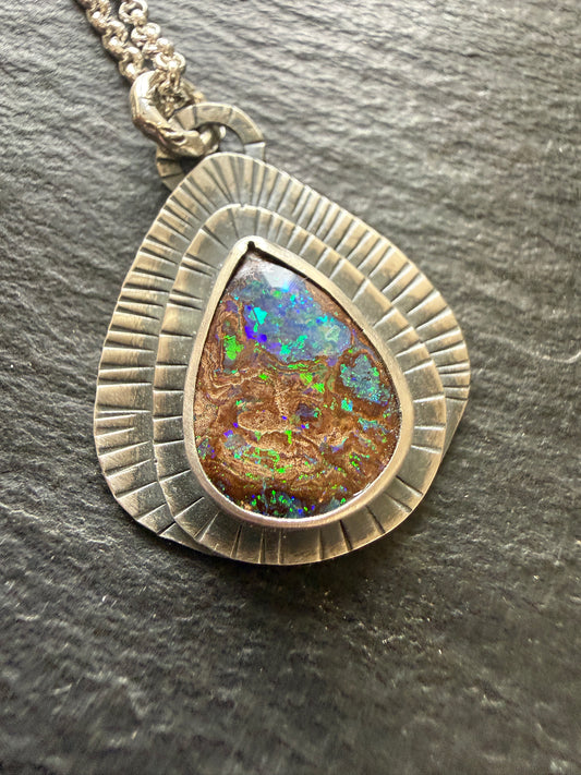 Opal on Layered Silver