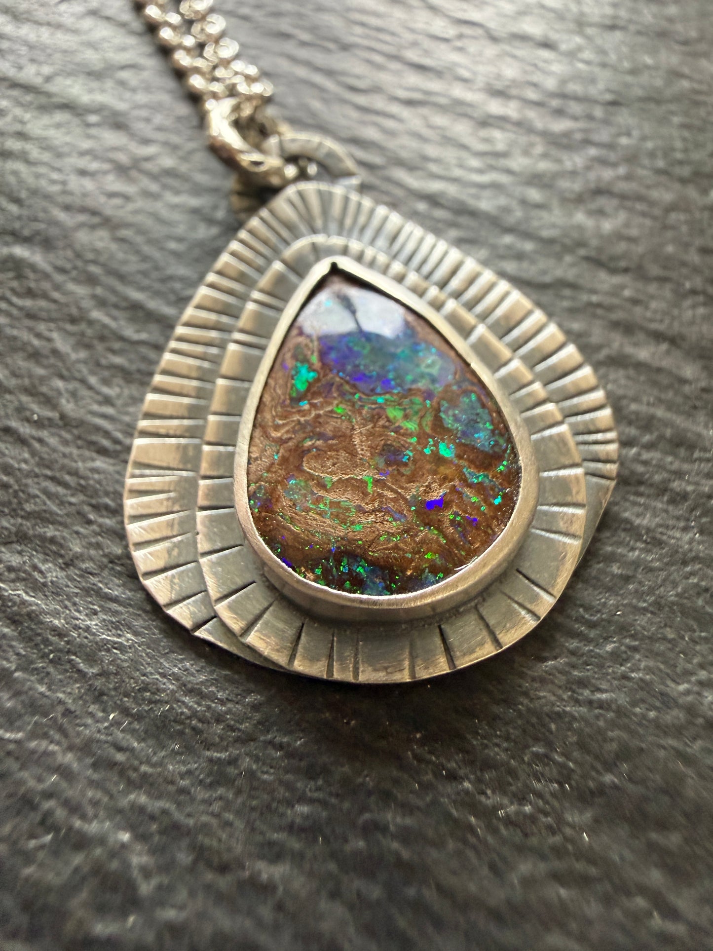 Opal on Layered Silver