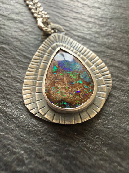 Opal on Layered Silver