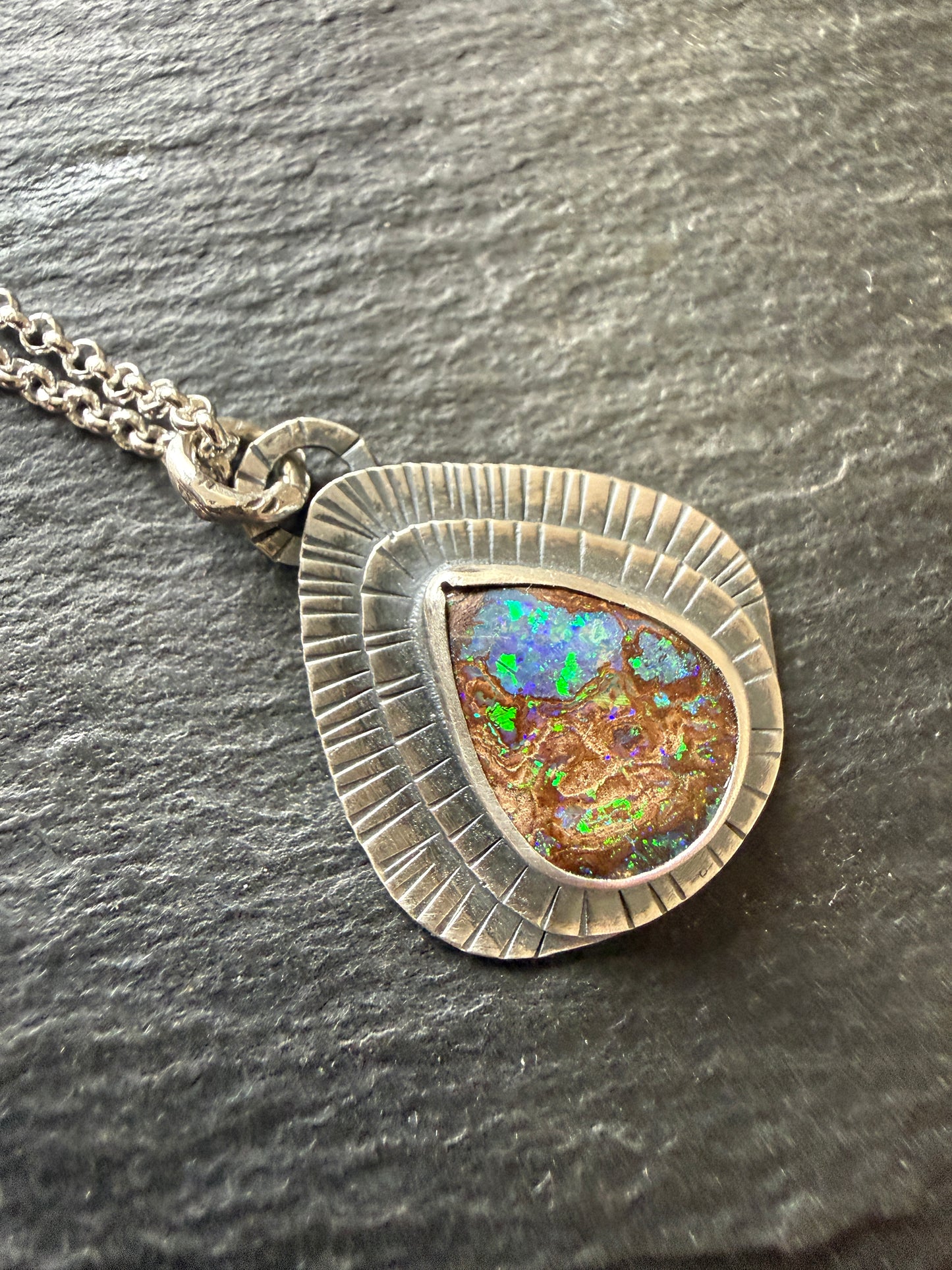 Opal on Layered Silver