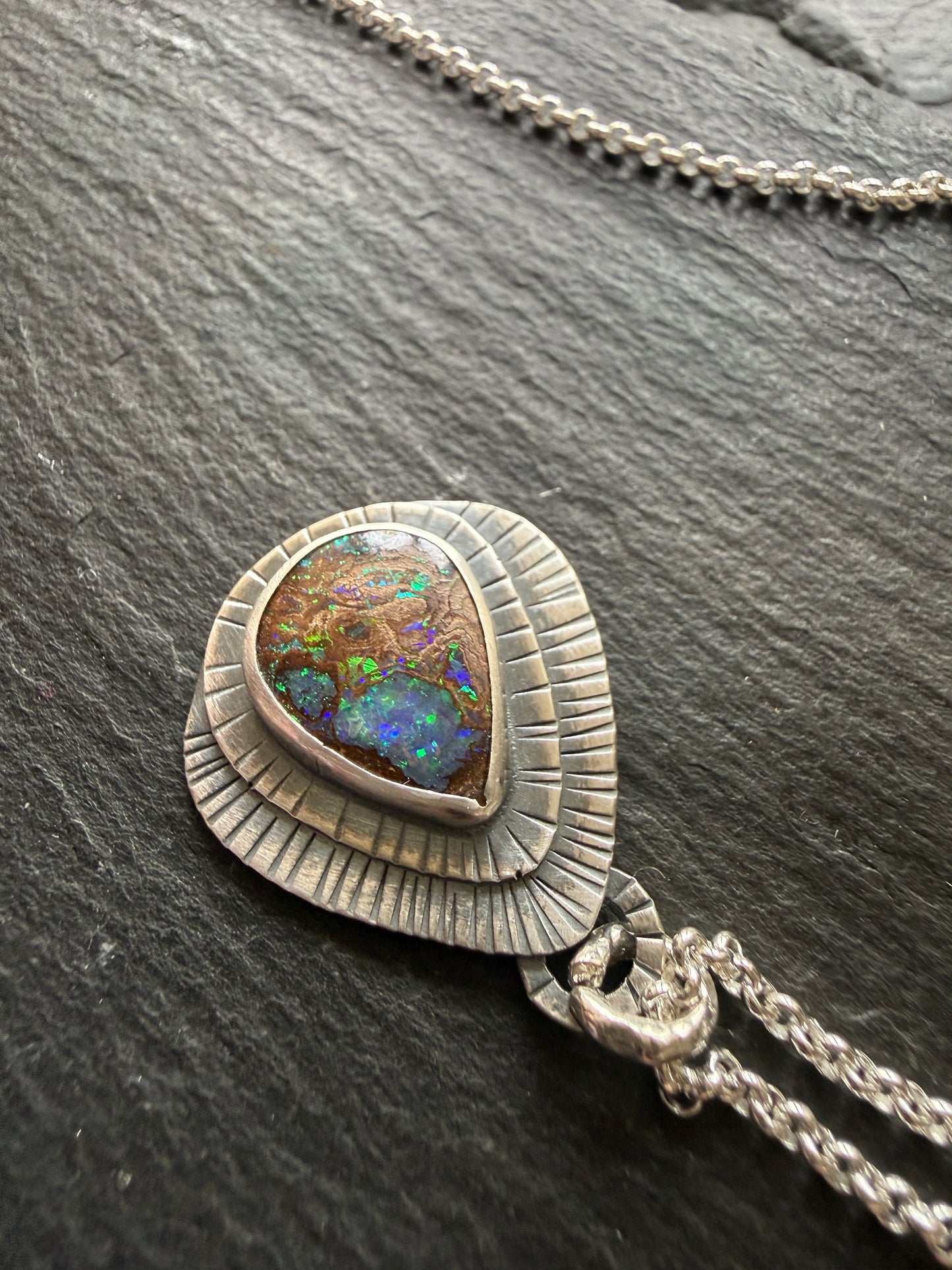Opal on Layered Silver