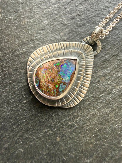 Opal on Layered Silver