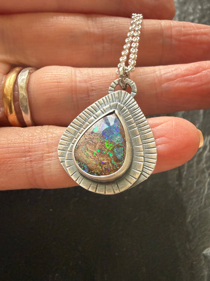 Opal on Layered Silver