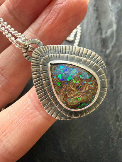 Opal on Layered Silver