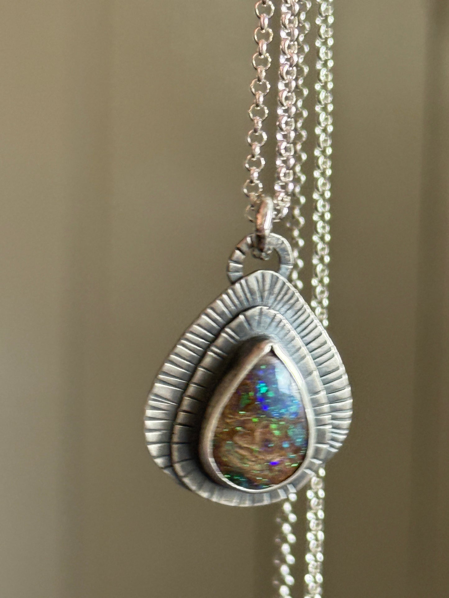 Opal on Layered Silver