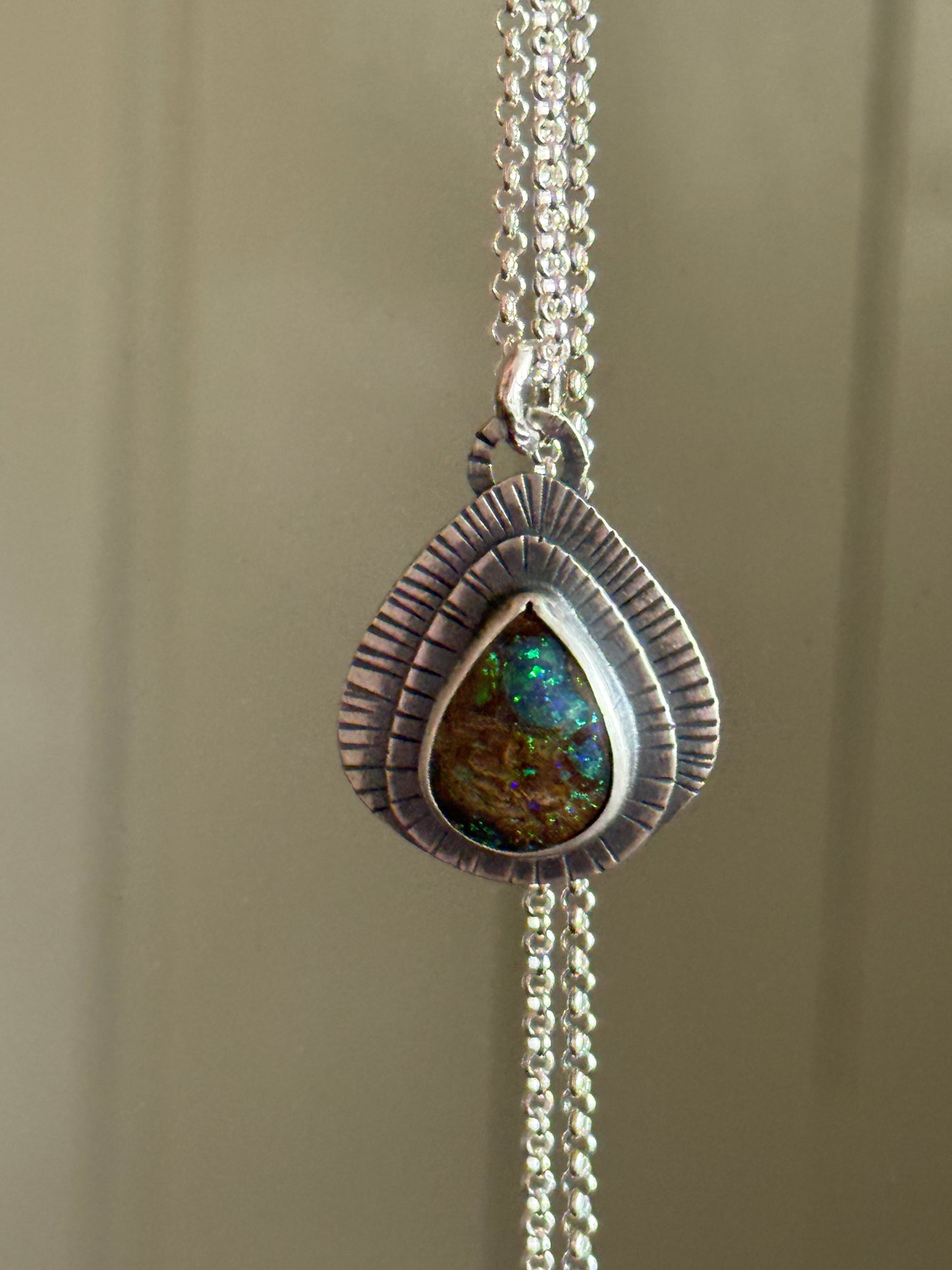 Opal on Layered Silver