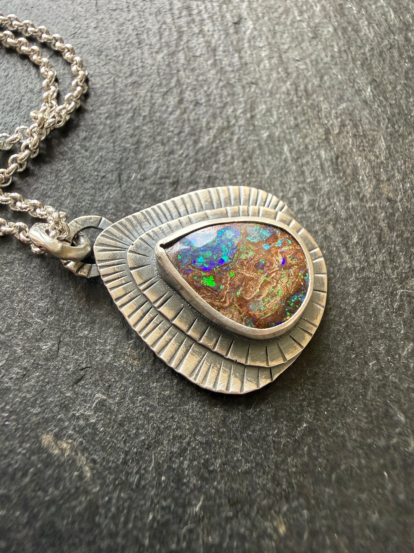 Opal on Layered Silver