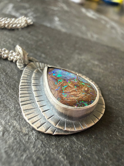 Opal on Layered Silver