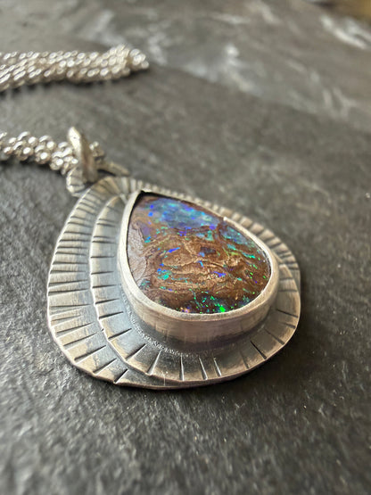 Opal on Layered Silver