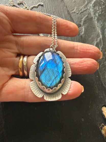 Flashy Labradorite Stone in Sterling Silver