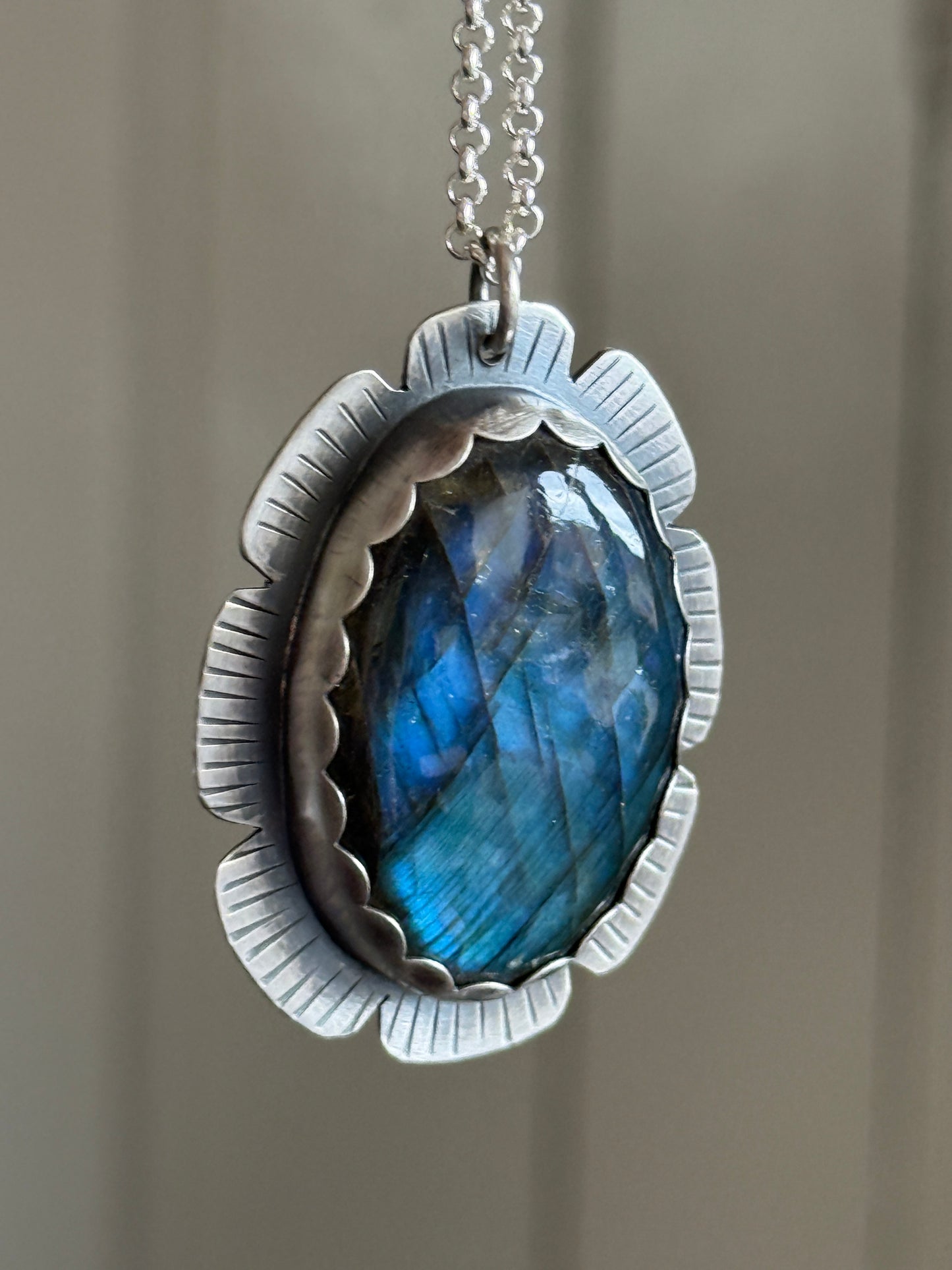 Flashy Labradorite Stone in Sterling Silver